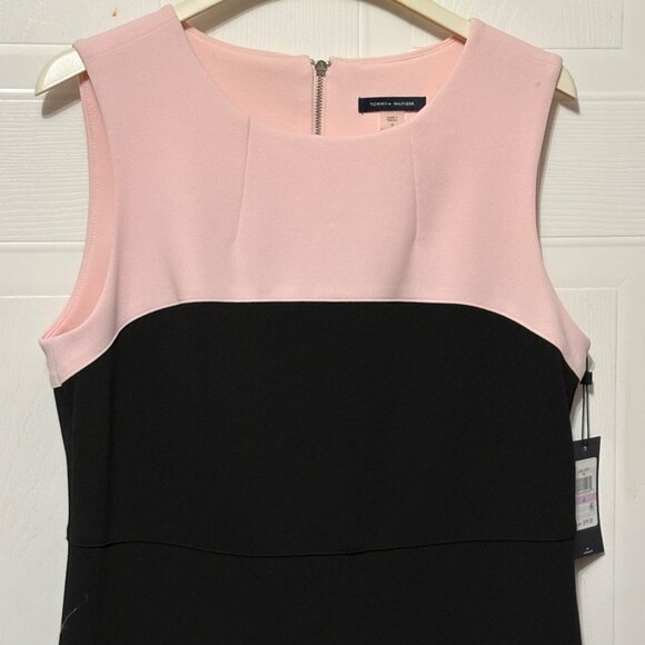 NWT New Tommy Hilfiger Colorblock Scuba Sheath Dress Pink Black MSRP $99 Size 6 - Picture 4 of 12